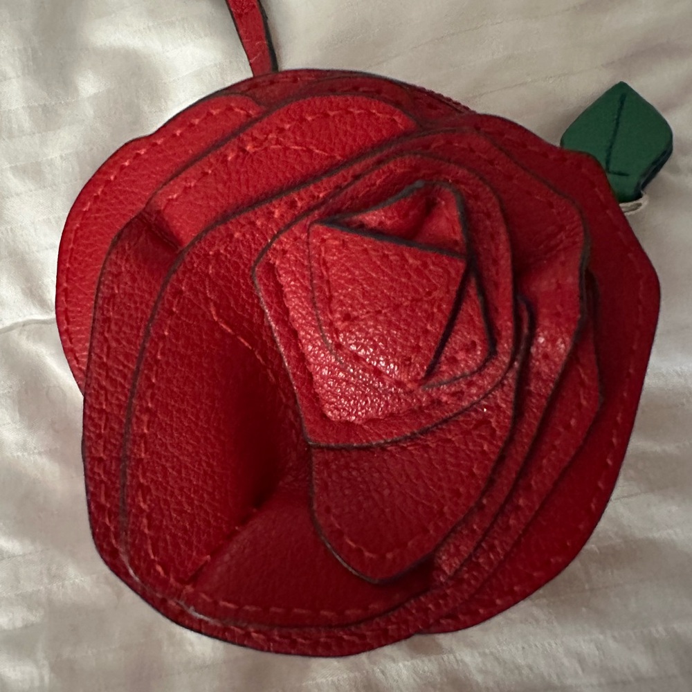 Vera Bradley Disney Collection - Belle Rose Coin Pouch with Green Leaf Accent